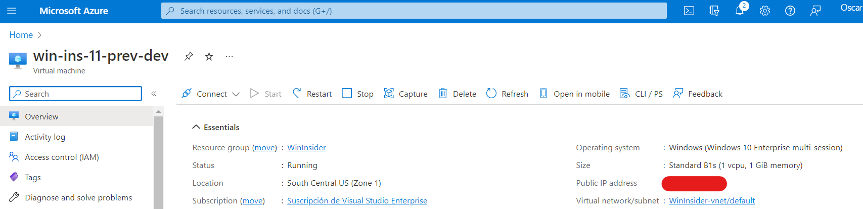 Unexepected Windows 10 in Azure Virtual Machine